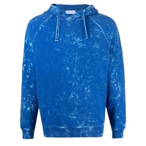Sudadera con Capucha Azul Tie-Dye para Hombre 2026, Corte Regular, Manga Larga, Tejido de Algodón, Estilo Casual para Otoño, Nuevas Llegadas, 100% Algodón - Product Image 3