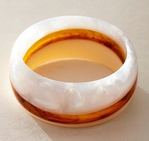 Classic Jade <b>Bangle</b> <b>Bracelet</b> White Brown Marbled Pattern Unisex Fashion Jewelry Handmade Resin Set Women Elegant Handicraft Home - Product Image 2