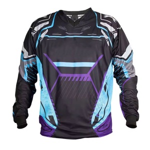 Camiseta de paintball de doble capa, de tela de malla con puntos, de alta resistencia, con estampado personalizado completo para campeones de paintball. - Product Image 2