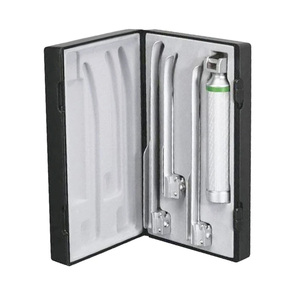 Laringoscopio manual de fibra óptica de acero inoxidable al por mayor, kit de intubación con hoja recta LED para adultos, mango con certificación CE - Product Image 2