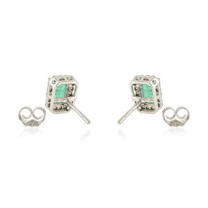 18K Gold <b>Emerald</b> Cut Diamond <b>Stud</b> <b>Earrings</b> 1.36ct IGI Certified - Product Image 6