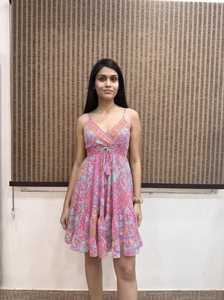 Women's Summer Boho Simple Floral Printed Silk Viscose Polyester Woven Loose Silhouette Floor-Length Ruffle Hem <b>Elastic</b> Waist - Product Image 4