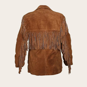 Veste en daim de peau de mouton de qualité supérieure avec franges, design personnalisé, style streetwear, style cowboy, logo personnalisé de haute qualité - Product Image 4
