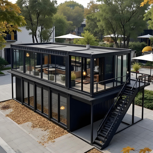 Maison conteneur préfabriquée de 20 pieds avec toit en pente, mur-rideau en verre, boutique, <span class=keywords><strong>bureau</strong></span> - Product Image 2