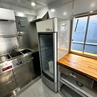 Camion de restauration avec vitrine, remorque de traiteur mobile entièrement équipée, chariots mobiles d'extérieur pour bière, glaces, café et granités