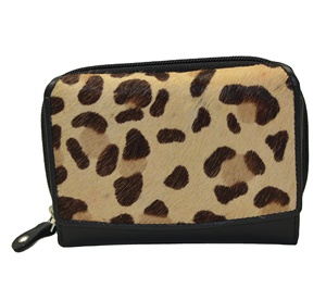 New Arrival Ladies Genuine Leather Animal Prints Clutch Purse <b>RFID</b> <b>Blocking</b> <b>Wallet</b> Zipper Closure Polyester Fashion Feather - Product Image 6