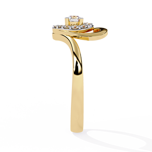 Anillo minimalista de oro macizo de 10k, 14k, 18k con diamante de corte redondo para mujer, ideal para regalo, compromiso, aniversario, boda - Product Image 3