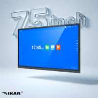 Pantalla Interactiva Táctil de 75 Pulgadas 4K con Sistema Android 15, 40 Puntos Táctiles, Cámara con Seguimiento de Personas por IA, Windows 11, 16G 256G, Venta al por Mayor Directa de Fábrica