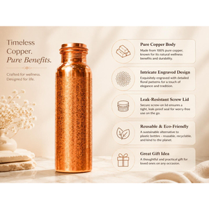 High Demand Customizable <b>Copper</b> Water Bottle with Cap Direct Drinking Hammered Travel Special Occasions Perfect Gift by tradebit - Product Image 5