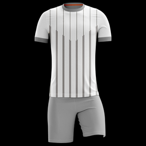 New adult soccer uniform set with low MOQ customizable, breathable in different colors soccer training Black <b>Pin</b> Stripe uniform - Product Image 5