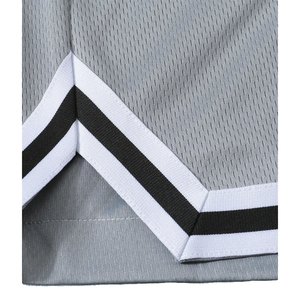 Shorts de baseball gris clair pour hommes avec cordon de serrage noir, bordure blanche et noire, respirant, séchage rapide, vêtements de sport pour la gym et l'entraînement - Product Image 6