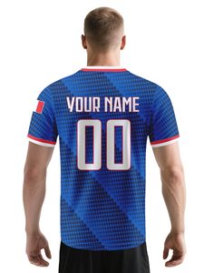 Camiseta de Fútbol de Francia para Fanáticos del Fútbol, Cuello en V, Nombre y Número Personalizados, Sublimada, Transpirable, de Poliéster, Manga Corta, para Adultos, Todas las Temporadas - Product Image 4