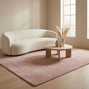 Alfombra Moderna Minimalista Hecha a Mano, Color Rosa Claro, de Lana, Alfombra de Área de Felpa, Alfombra Hecha a Mano, Suave y Lujosa para Sala de Estar o Dormitorio - Product Image 4