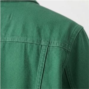 Chaqueta de Mezclilla Verde para Hombre, Cuello Alto, Logotipo Bordado, Estilo Casual, Cierre de Botón, Manga Larga, Ropa de Invierno, Transpirable, Estilo Urbano - Product Image 6