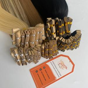 Extensiones de cabello humano Remy 12A Premium, doble dibujado, estilo ondulado Natural, Color claro, cinta de la mejor calidad en cabello liso de Vietnam - Product Image 4