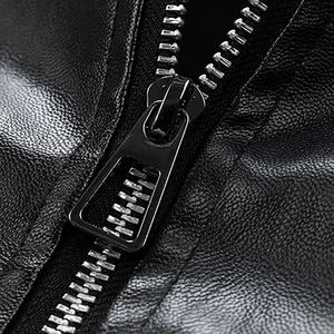 Veste en cuir pour homme de haute qualité, personnalisée, imperméable, séchage rapide, fermeture éclair, coque en coton, style bomber décontracté pour l'hiver, style motard - Product Image 6