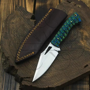Handmade Skinner Knife, D2 Steel Blade, Wood Handle, Leather Sheath, Outdoor Camping <b>Tool</b> - Product Image 6