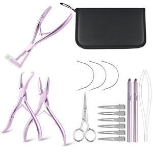 KINGIST CORPORATION Matte Wholesale Grade Stainless Steel Hair Extension Tools Kit for Micro Nano Ring Loop <b>Pliers</b> <b>Set</b> Model - Product Image 1