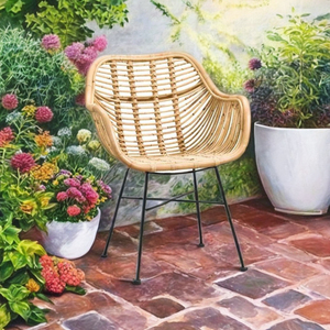 Belle chaise en rotin naturel durable extérieure/intérieure ensembles de jardin confortables pour salon salle à manger hôtel chambre parc Villa - Product Image 4