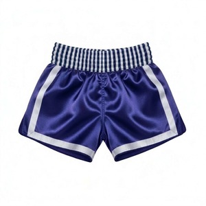 Traditional Style Satin Embroidered Fight <b>Short</b> For Muay Thai With Customizable Front Blank <b>Patch</b> For Authentic Muay Thai <b>Shorts</b> - Product Image 6