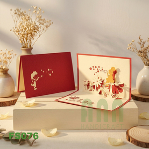 ANN HANDICRAFT FS076 Tarjeta de felicitación troquelada 3D personalizada hecha a mano con diseño de boda 'Gracias', regalo de amistad en papel - Product Image 2