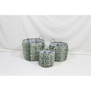 Set of 2 Two Tone PE Rattan Woven <b>Plant</b> <b>Pot</b> Stand Outdoor Flower Planter <b>Holder</b> Basket with Metal Frame - Product Image 5