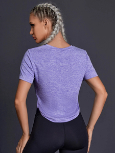 Women's for Short Sleeve Crew Neck T-Shirt Loose Fit Quick Dry Sporty Knitted Activewear <b>Top</b> Autumn Workout Wear Silk/Cotton - Product Image 6