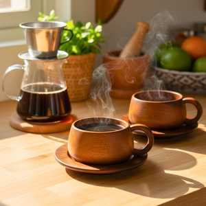 Handcrafted Wooden <b>Cup</b> <b>Reusable</b> Drinking Mug Wooden Coffee <b>Cup</b> Natural Wood Beverage Mug - Product Image 6