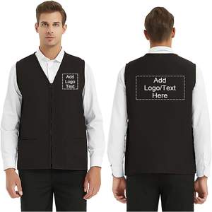 Chaleco de ropa de trabajo con cremallera de poliéster para actividades de supermercado personalizado 2025 para adultos voluntarios - Product Image 3