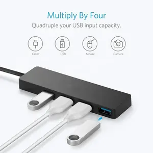Hub USB 3.0 a 4 porte di vendita calda OEM per la ricarica e il trasferimento dei dati