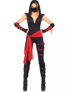 Conjunto de Disfraz de Ninja Rojo para Mujer, 3 Piezas - Product Image 4