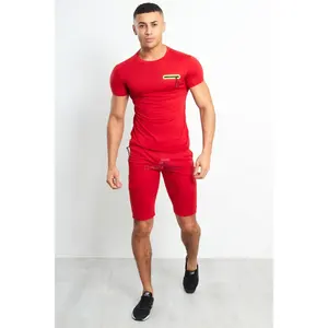 High Quality Breathable 100% Cotton Mens Short Sleeve Summer Tracksuit Digital Print Two Color <b>Twin</b> <b>Set</b> Casual Outdoor - Product Image 6