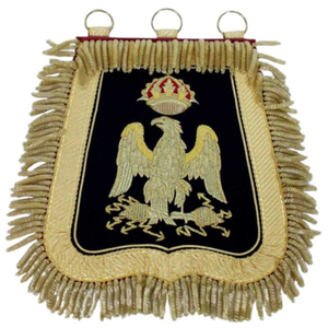Badge en tissu brodé de luxe, drapeau à franges tissées, fixation magnétique, reproduction historique personnalisée, badge sabretache brodé à la main - Product Image 1