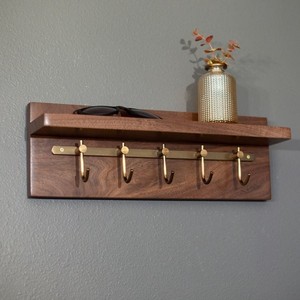 Handcrafted Modern Minimalist Mango Wood Wall Hook Rack - Wholesale - Product Image 2