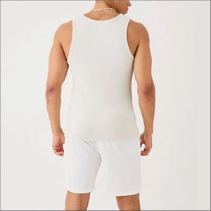 Débardeur de sport côtelé respirant en coton 100% de haute qualité pour homme, coupe ample géométrique gothique, vente en gros sur mesure - Product Image 5