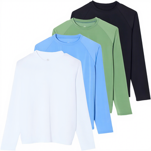 เสื้อรัดรูปแขนยาวสำหรับผู้ชาย เนื้อผ้าสแปนเด็กซ์/โพลีเอสเตอร์ 220 กรัม ระบายความร้อน ตะเข็บเรียบ ป้องกันแสงแดด UPF50+ สำหรับกิจกรรมทางน้ำ - Product Image 4