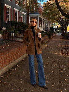 Brown Suede <b>Blazer</b> For Women Vintage Suede <b>Jacket</b> 90s Oversized <b>Blazer</b> Western Designer Fall Coat - Product Image 4