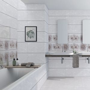 Azulejo de Pared Cerámico Blanco Brillante Moderno de 300x600, Estética Minimalista para Proyectos Comerciales a Gran Escala y Edificios de Oficinas - Product Image 2