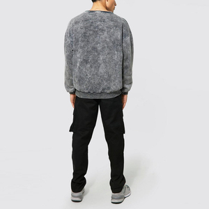 Sweat-shirts en coton épais délavé à l'acide pour homme – Meilleur prix hiver – Couleurs et tailles personnalisables – Service OEM - Product Image 4