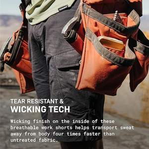 TRUEWERK Pantalones Cortos de Trabajo para Hombre - T1 Werkshorts, Transpirables, Multibolsillos, Pantalones Cortos Tácticos con Elasticidad en 4 Direcciones - Product Image 3