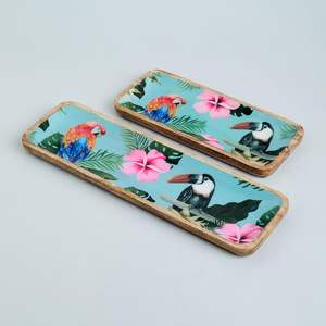 Plateau de service élégant imprimé pour la cuisine et la salle à manger, idéal pour les collations et les fruits, design artisanal élégant pour hôtels et cafés - Product Image 4