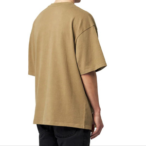 T-shirt décontracté unisexe à manches longues et col en V en coton biologique 100 %, couleur unie, tricoté, prêt à être expédié - Product Image 3