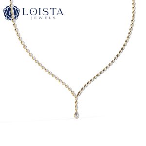 <b>Cluster</b> style solitaire diamond necklace in d vvs clarity for unisex style Gold custom jewelry design - Product Image 1