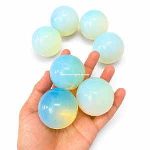ลูกแก้วโอปอลสีน้ำเงินคุณภาพสูง ทำมือจากหินมุนตาฮะ สำหรับบำบัดรักษาและเสริมฮวงจุ้ย ของสะสมตกแต่งบ้าน - Product Image 2