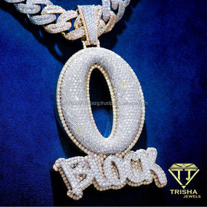 Elegant 47 <b>Number</b> Pendant With Lab grown Diamond Brilliant Stone Detailing Contemporary Hip Hop Statement Jewelry For Wholesale - Product Image 4