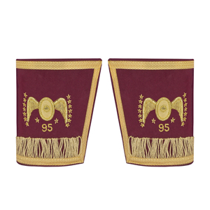 Badge de luxe Memphis Misraim de qualité supérieure, brodé à la main en satin, design maçonnique personnalisé avec épingle de sûreté et LED clignotante - Product Image 3