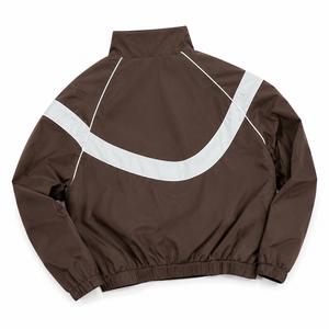Blouson de motard marron personnalisé pour homme, coupe-vent, fermeture éclair, col montant sportif, idéal pour l'automne, coupe droite, en polyester - Product Image 5