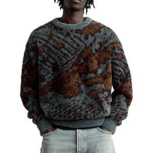 Sweaters Top selling <b>Men</b> 100% Cotton Breathable Custom Neck Knitted High Quality Long Sleeved Winter Plus Size Quick Dry - Product Image 2
