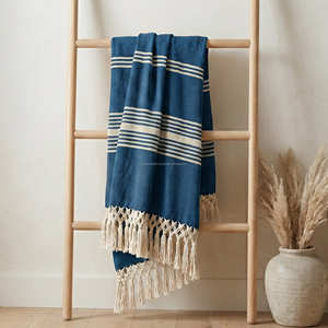 Mantas de Algodón Reciclado Color Gris Carbón, Mantas Tejidas a Rayas para Sofá, Venta Directa de Fábrica B2B, Proveedor de Decoración para el Hogar - Product Image 4