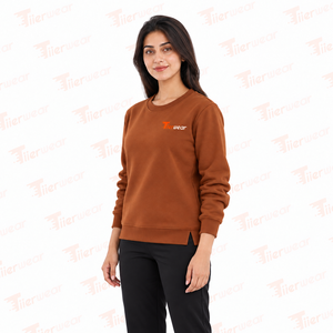 เสื้อสเวตเชิ้ตคอกลมผู้หญิง Tiierwear ผ้าฝ้ายผสม ถักลายตัวอักษรด้านหน้า สไตล์ฤดูใบไม้ร่วง สำหรับผู้หญิง - Product Image 2